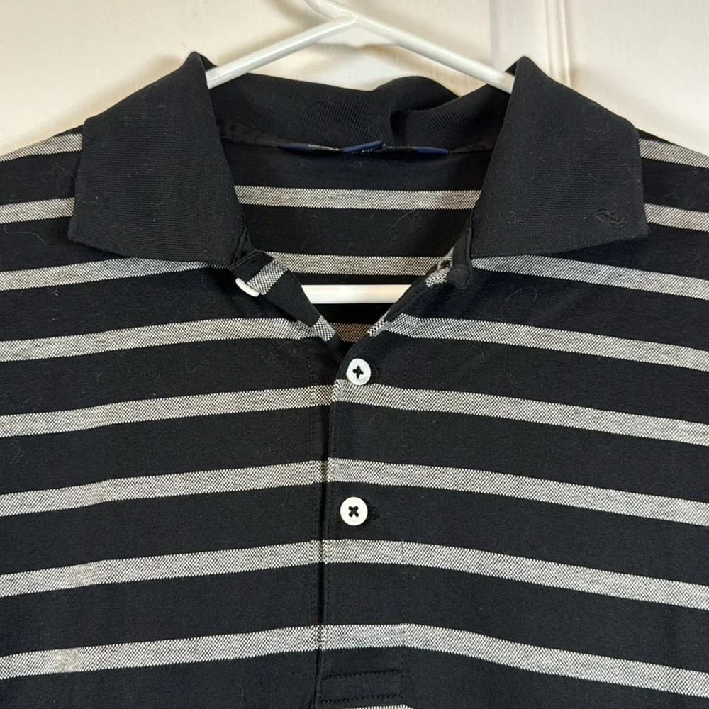 Polo Golf Ralph Lauren Black Stripe Polo Shirt Size Med EUC #2711